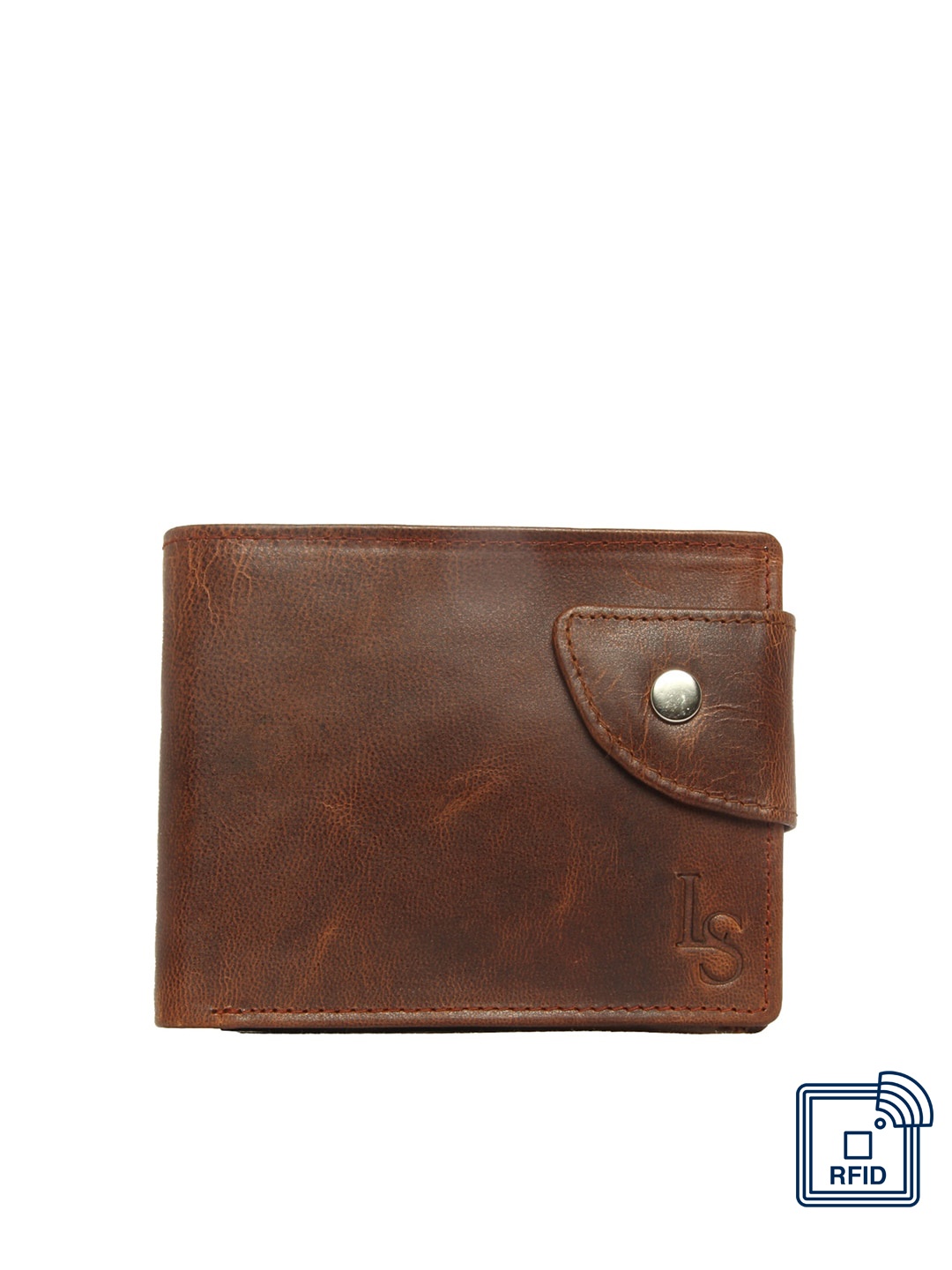 

LOUIS STITCH Men Brown Textured Leather Two Fold Wallet