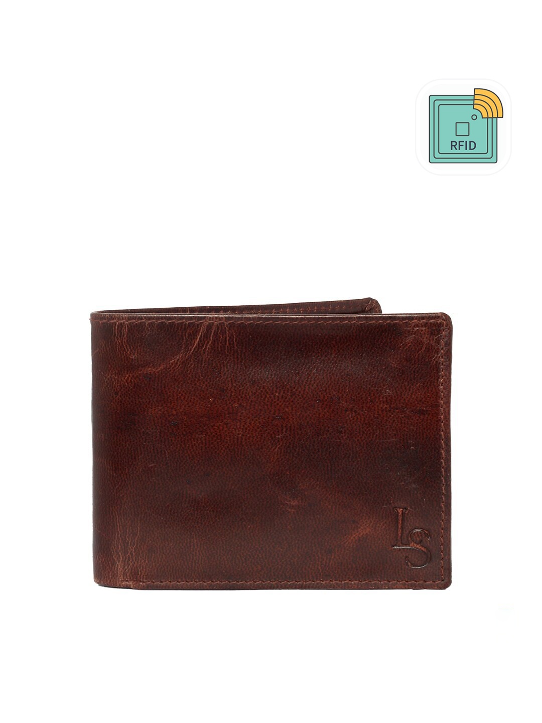 

LOUIS STITCH Men Brown Textured Two Fold Wallet