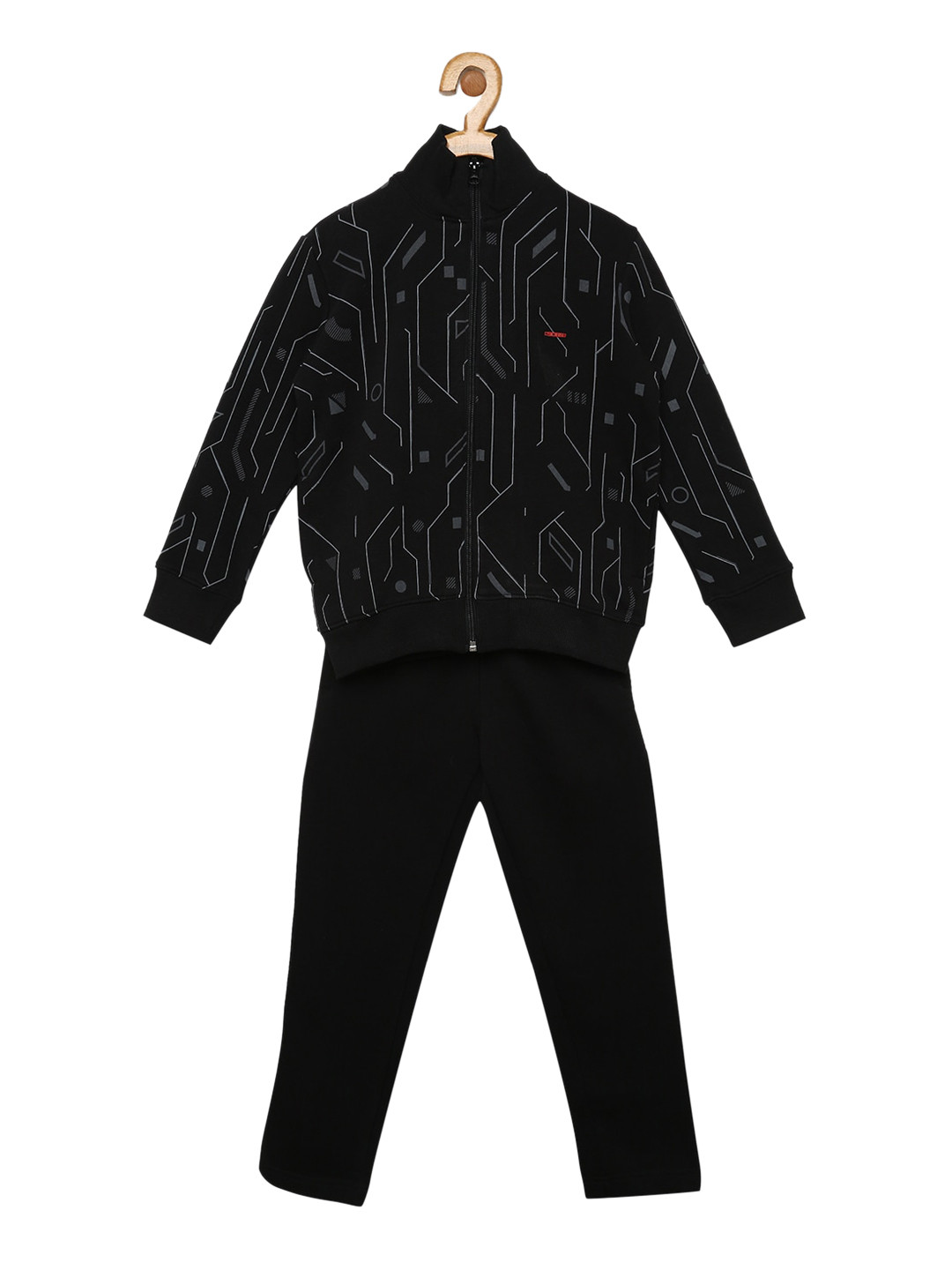 

Sweet Dreams Boys Black & Grey Printed Tracksuit