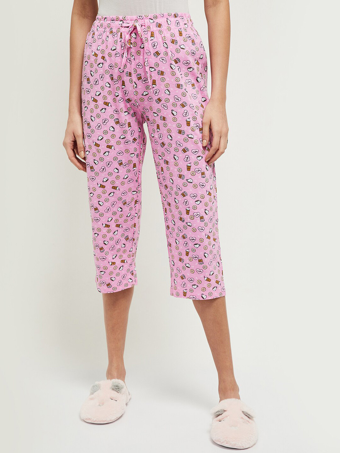 

max Women Pink Printed Lounge Capris