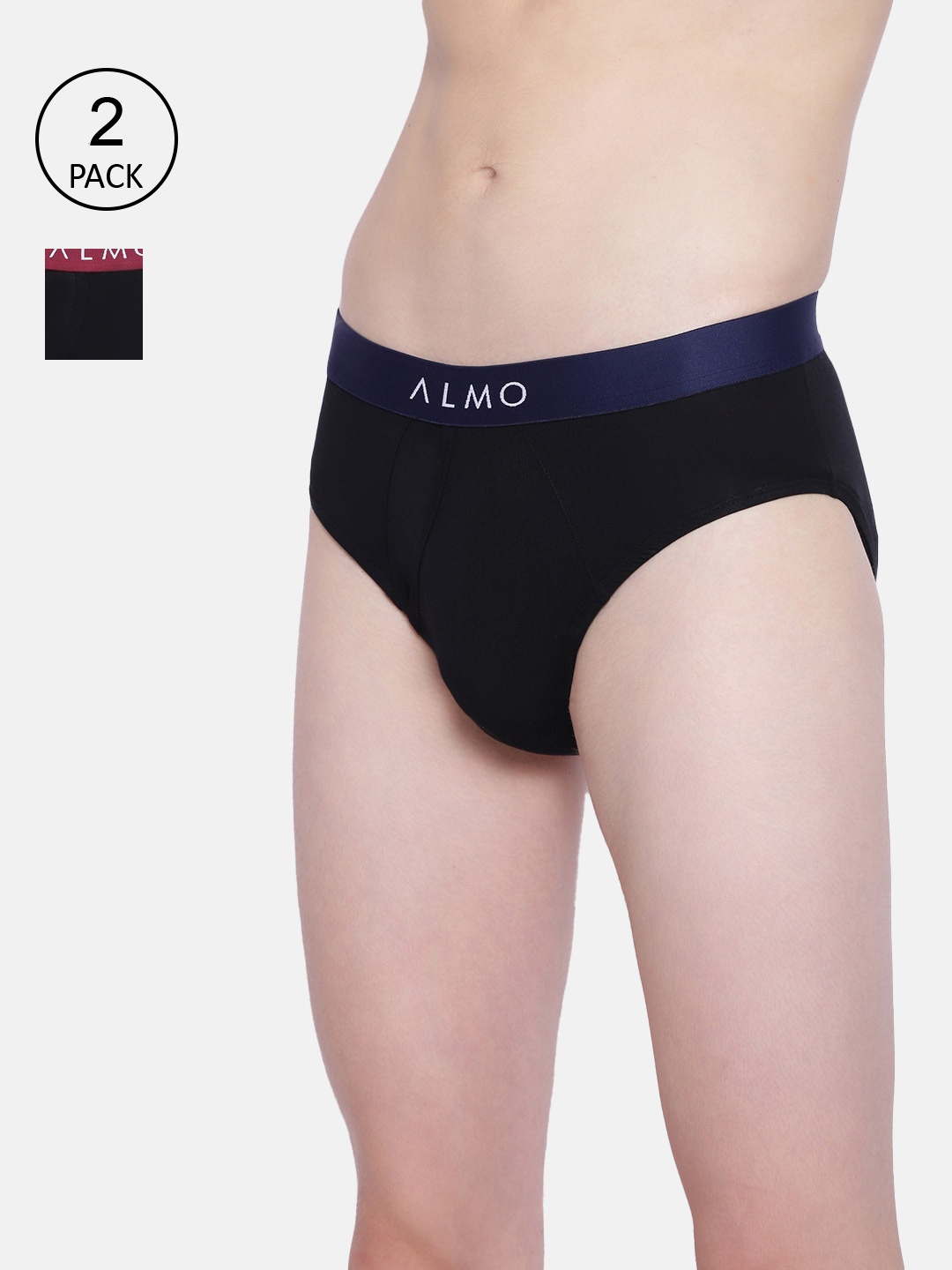 

Almo Wear Men Pack Of 2 Solid Briefs, Navy blue