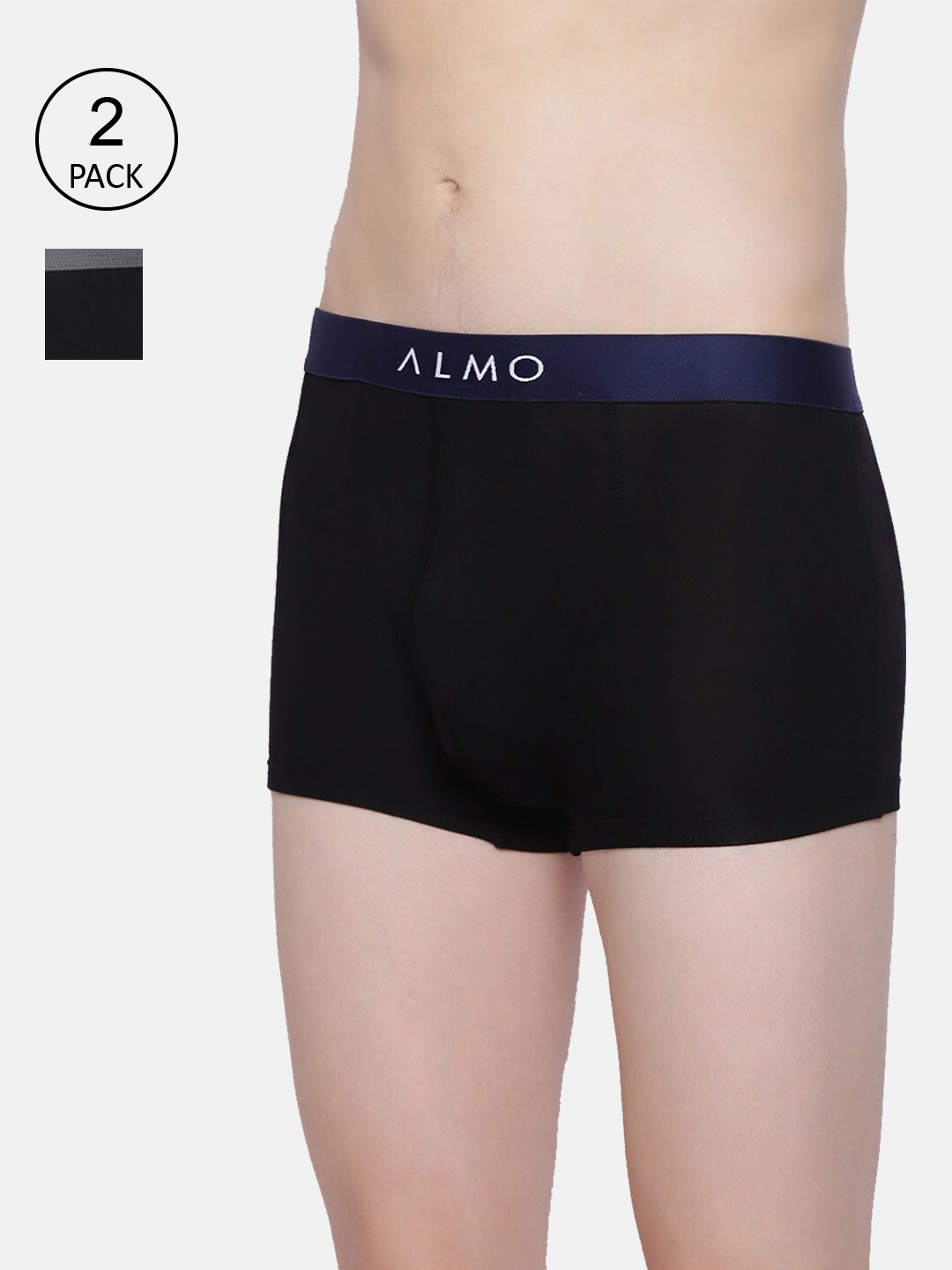 

Almo Wear Pack Of 2 Men Black Solid Trunk