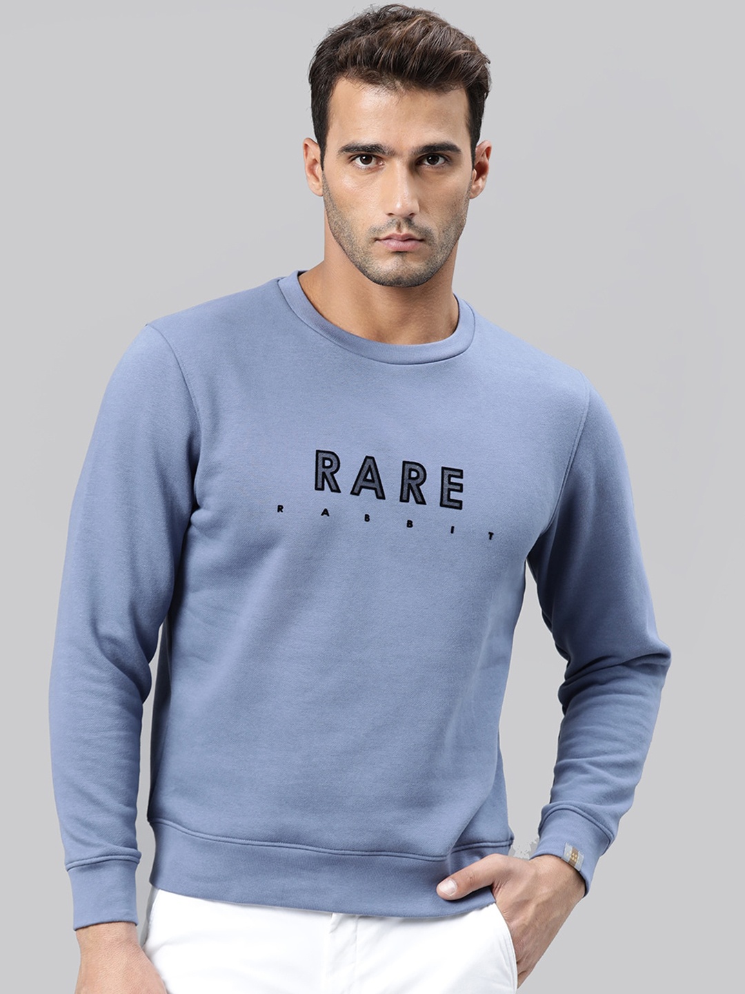 

RARE RABBIT Men Blue Printed Sweatshirt