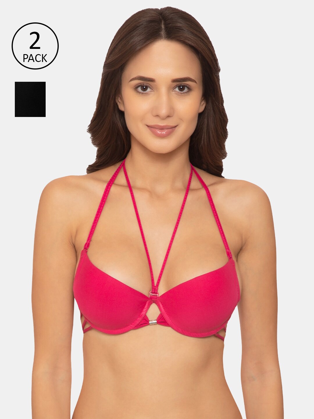 

Tweens Pack of 2 Pink & Black Underwired Full Coverage Everyday Bra TLW-1402-RSB-2PC-BLK