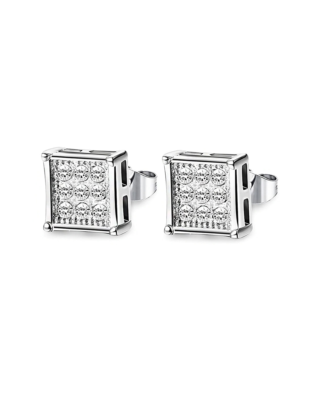 

Yellow Chimes Silver-Plated Silver-Toned Contemporary Studs Earrings