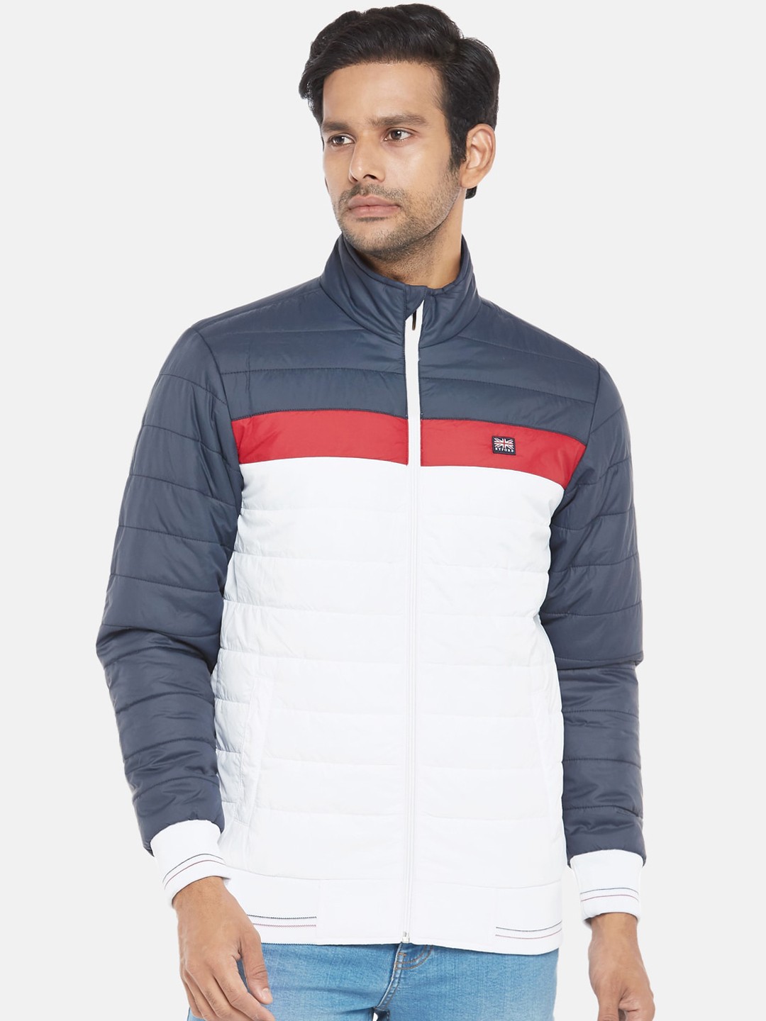 

BYFORD by Pantaloons Men White Colourblocked Puffer Jacket