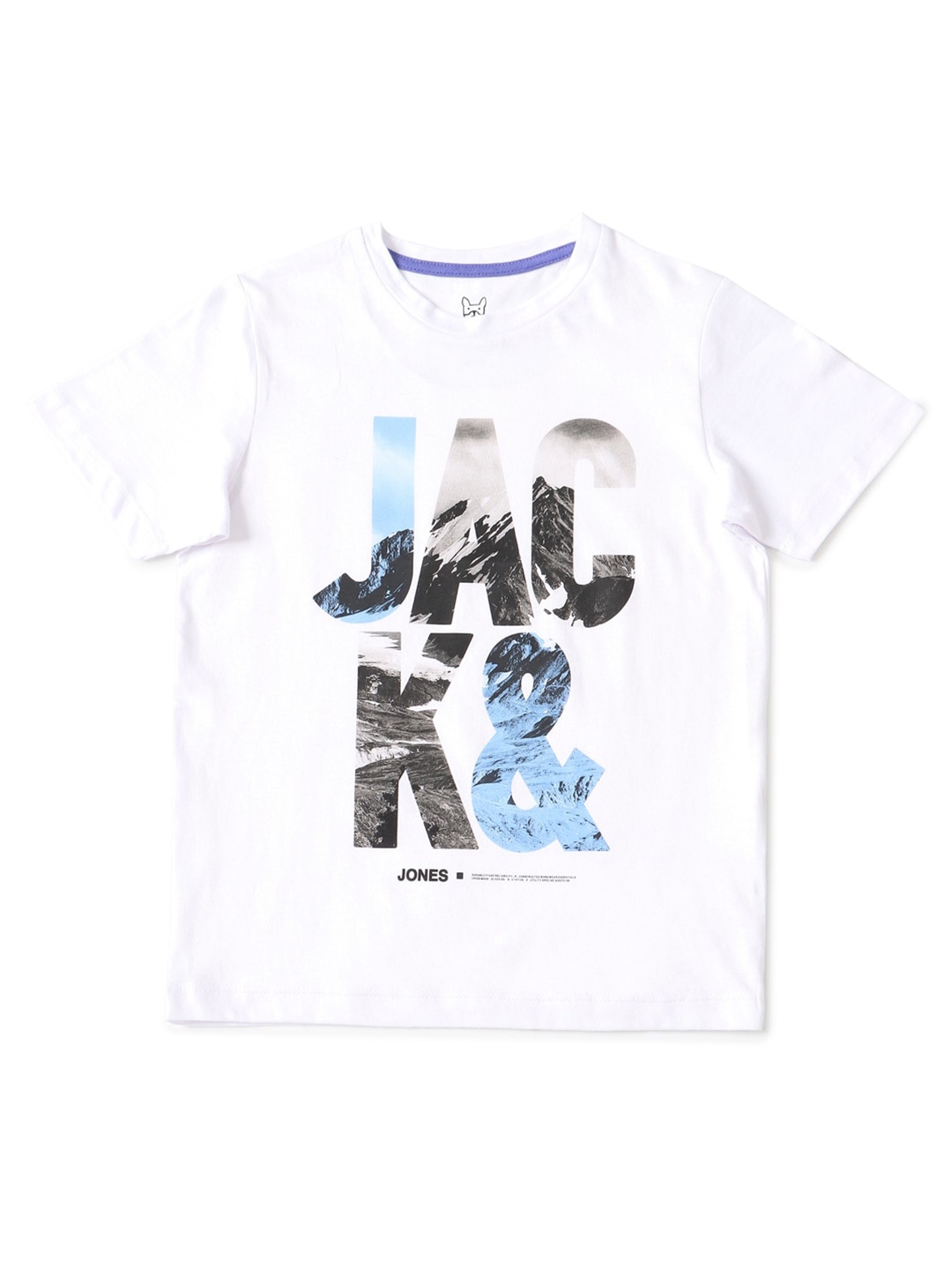 

Jack & Jones Boys White & Black Brand Logo Printed T-shirt