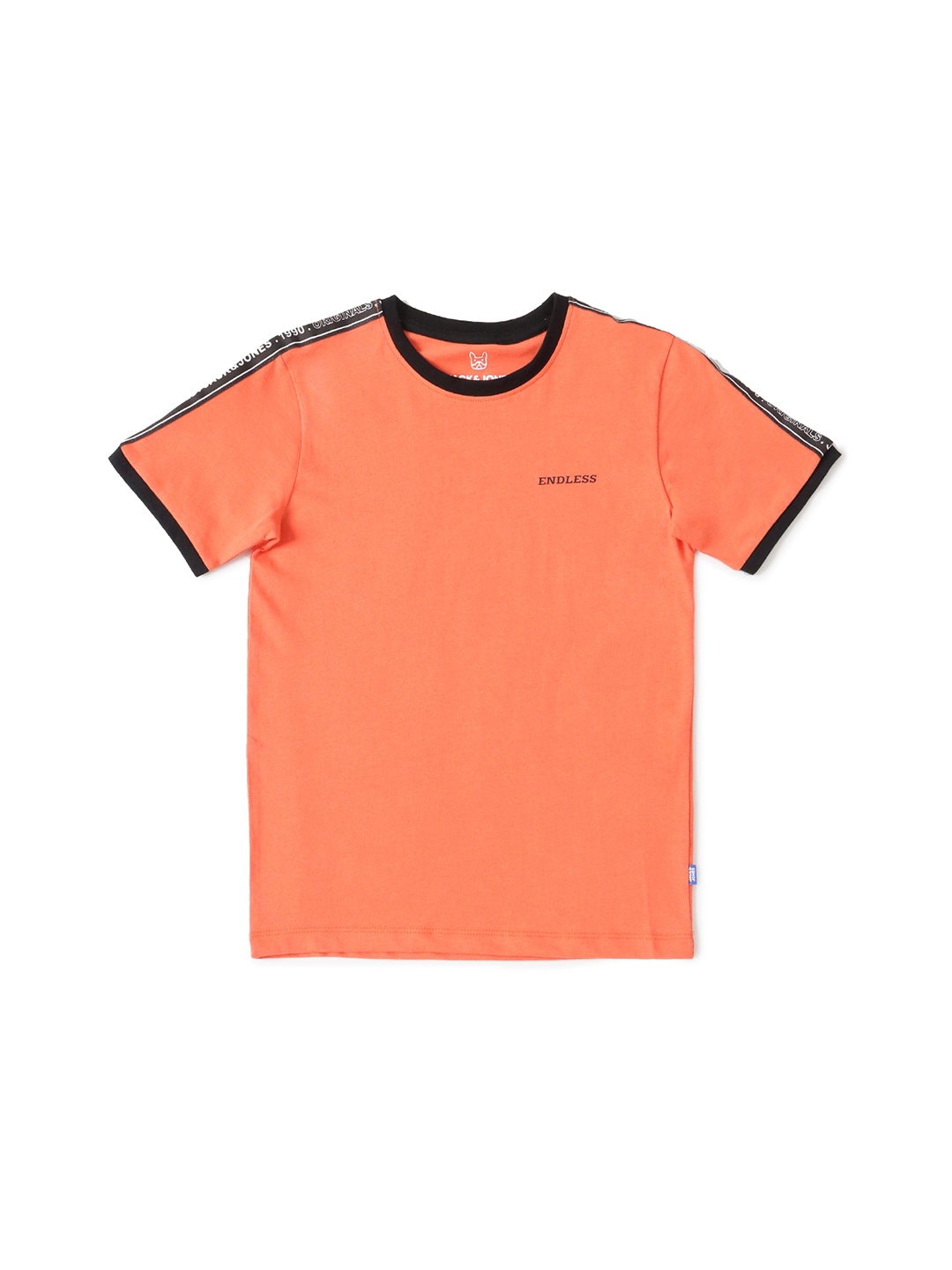 

Jack & Jones Boys Peach-Coloured & Black T-shirt