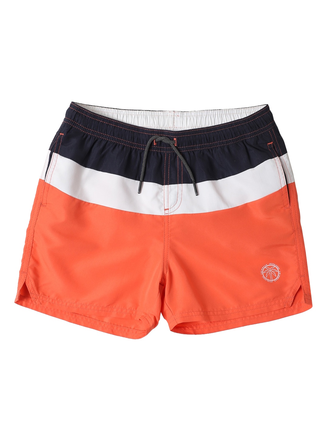 

Jack & Jones Boys Orange Colourblocked Regular Shorts