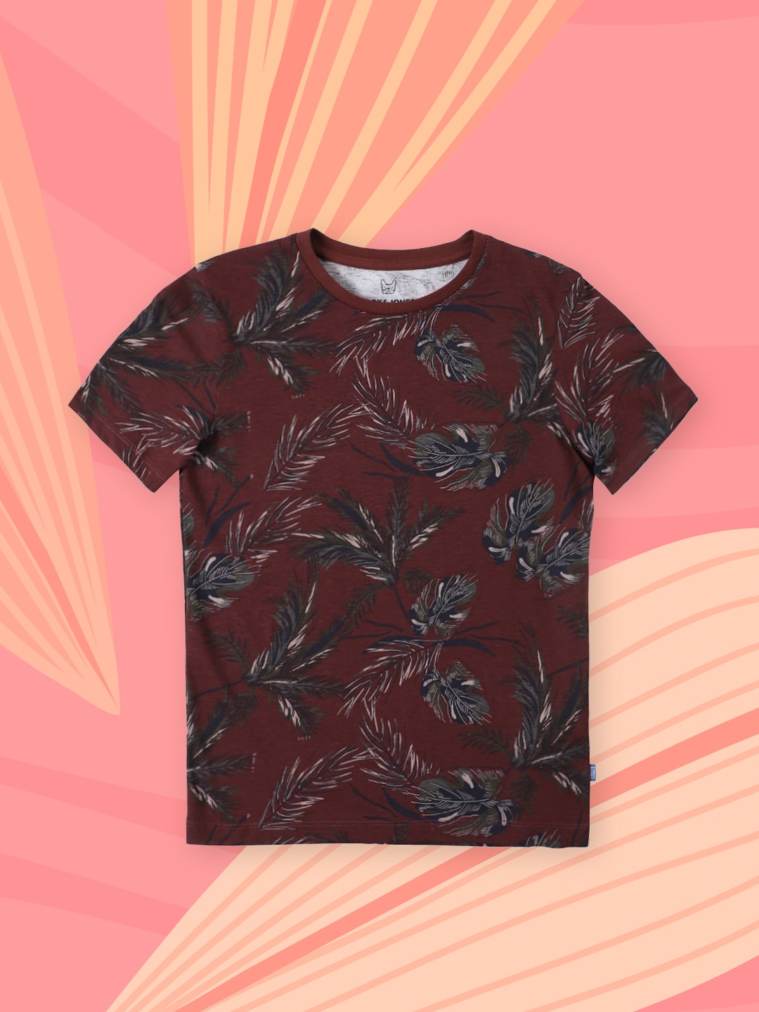 

Jack & Jones Boys Maroon Printed T-shirt