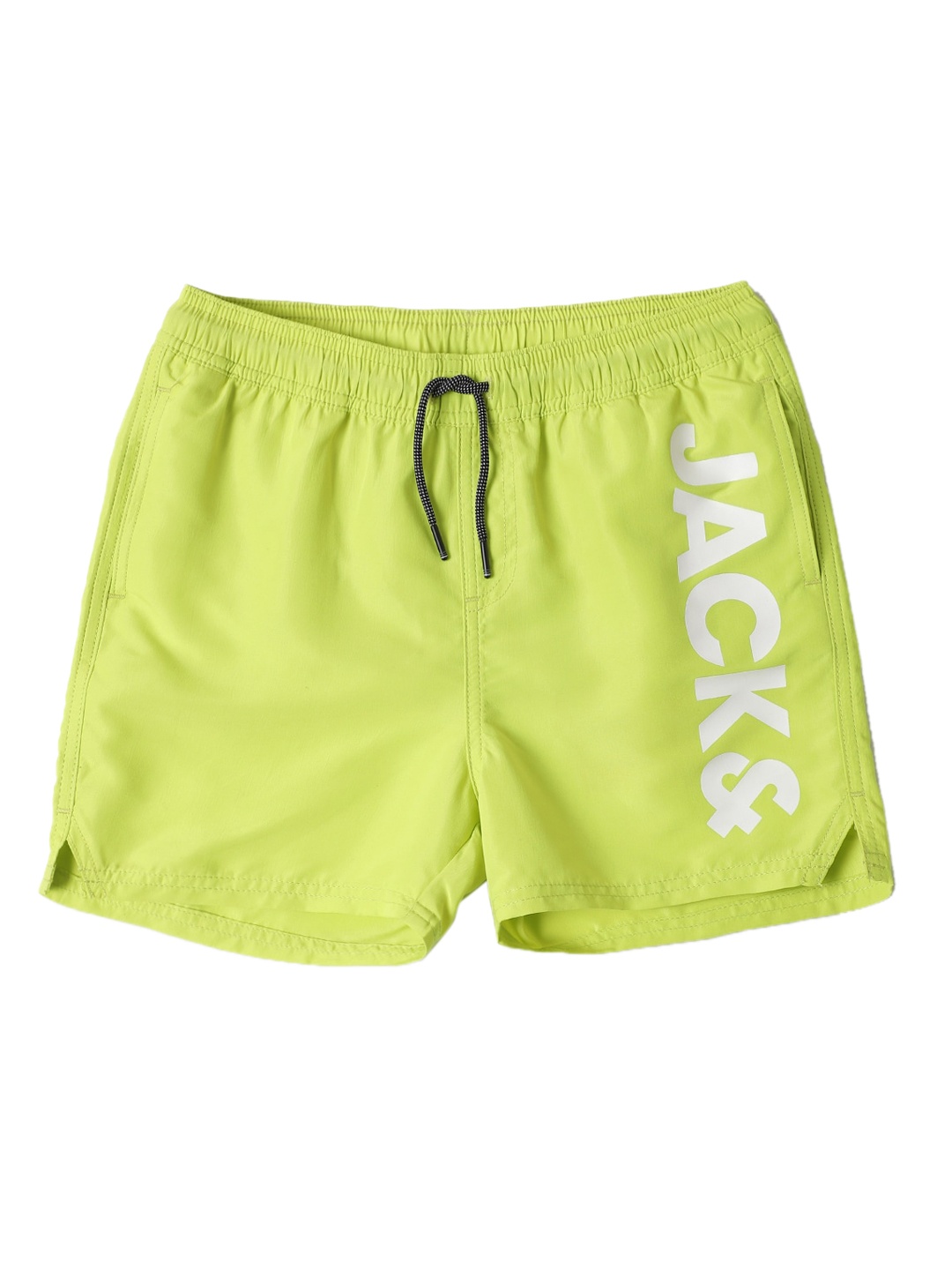 

Jack & Jones Boys Green & White Typography Printed Sports Shorts