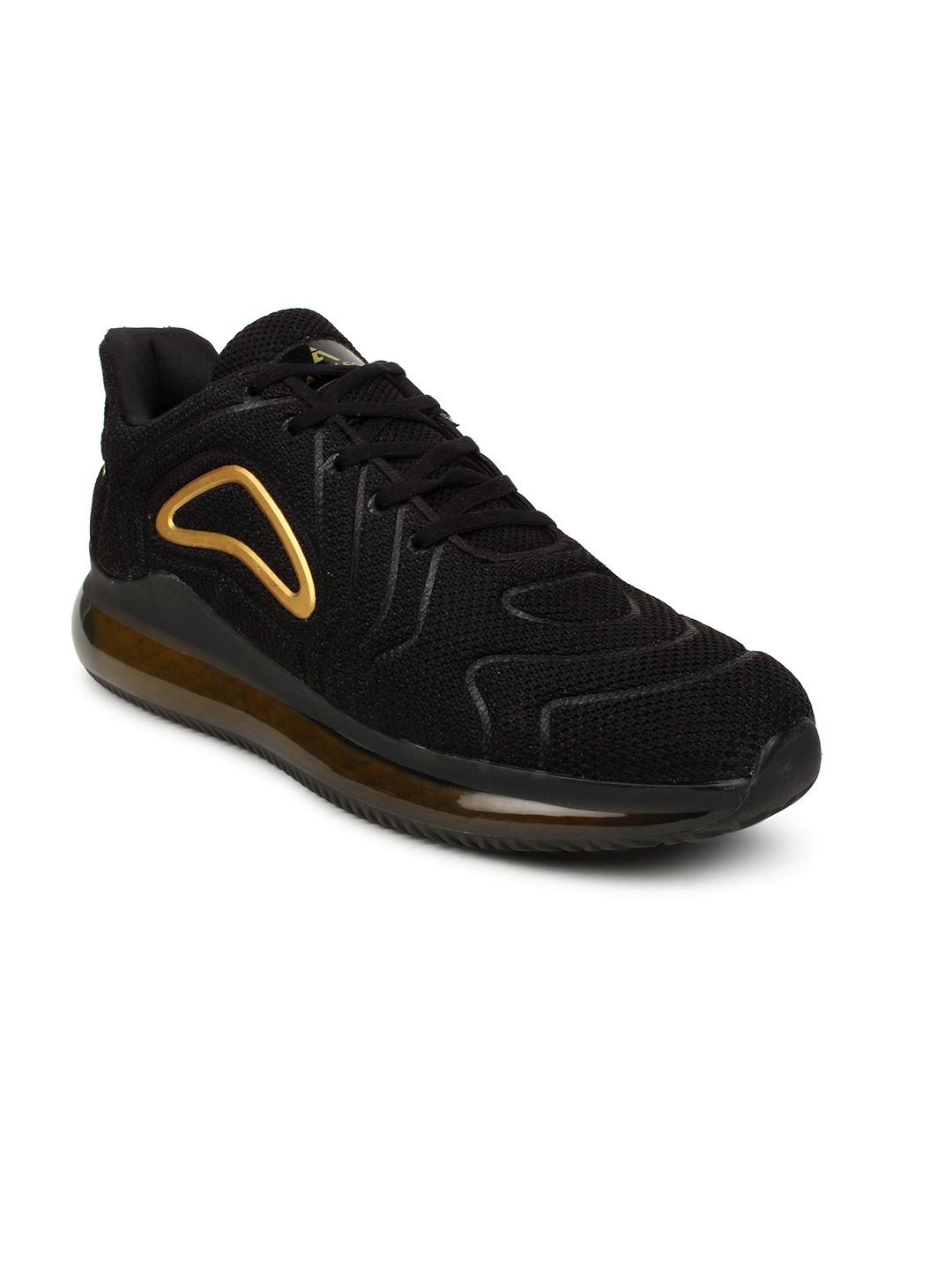 

Action Men Black & Gold-Toned Athleo Mesh Running Non-Marking Shoes