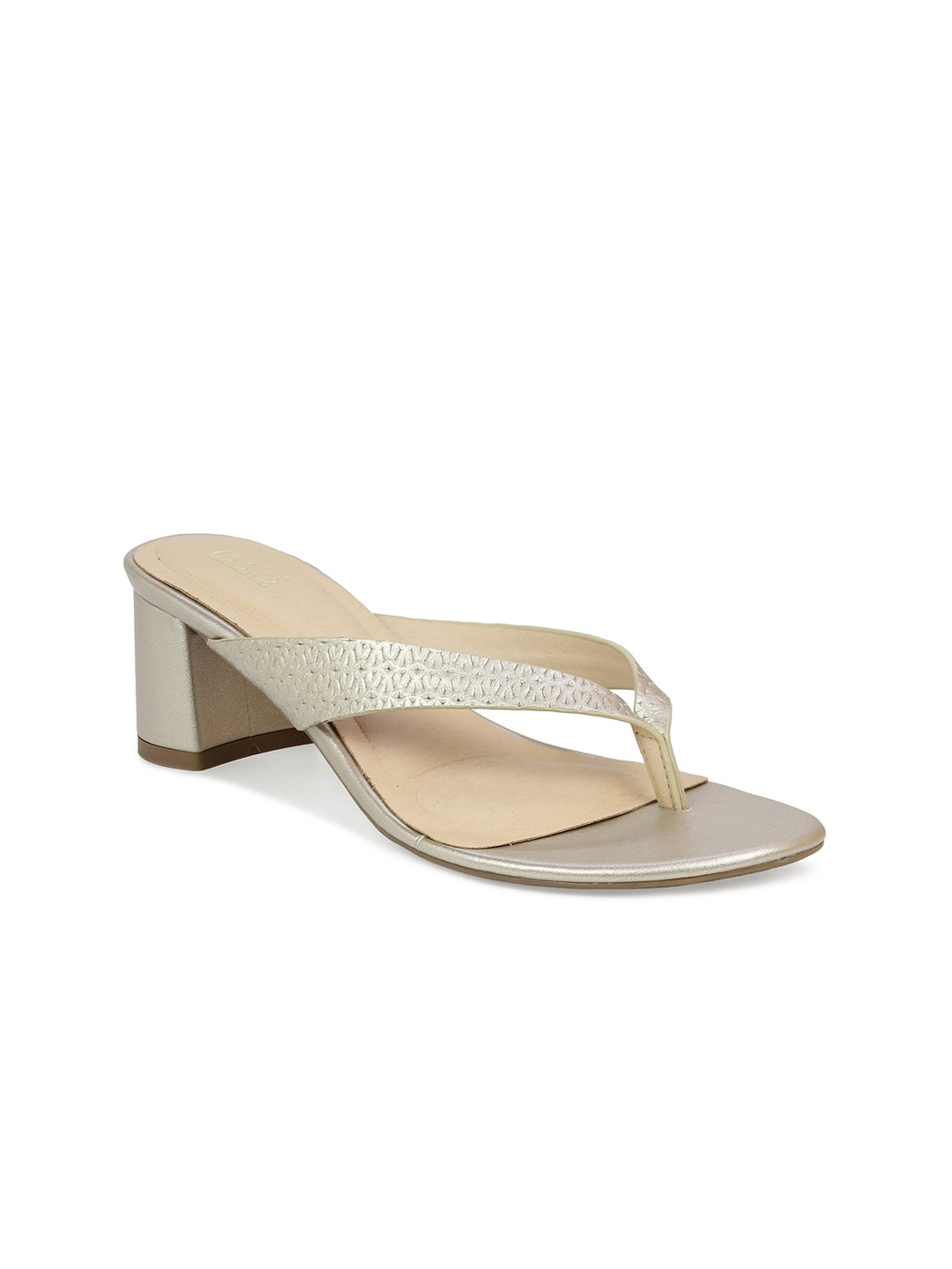 

Inc 5 Gold-Toned Textured Block Sandals