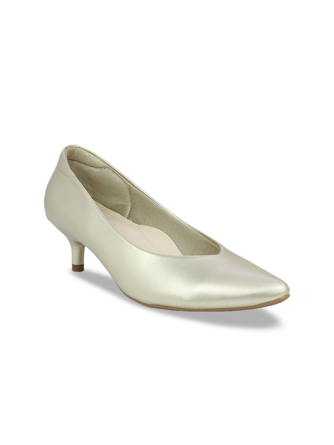 

Inc 5 Women Gold-Toned Kitten Pumps