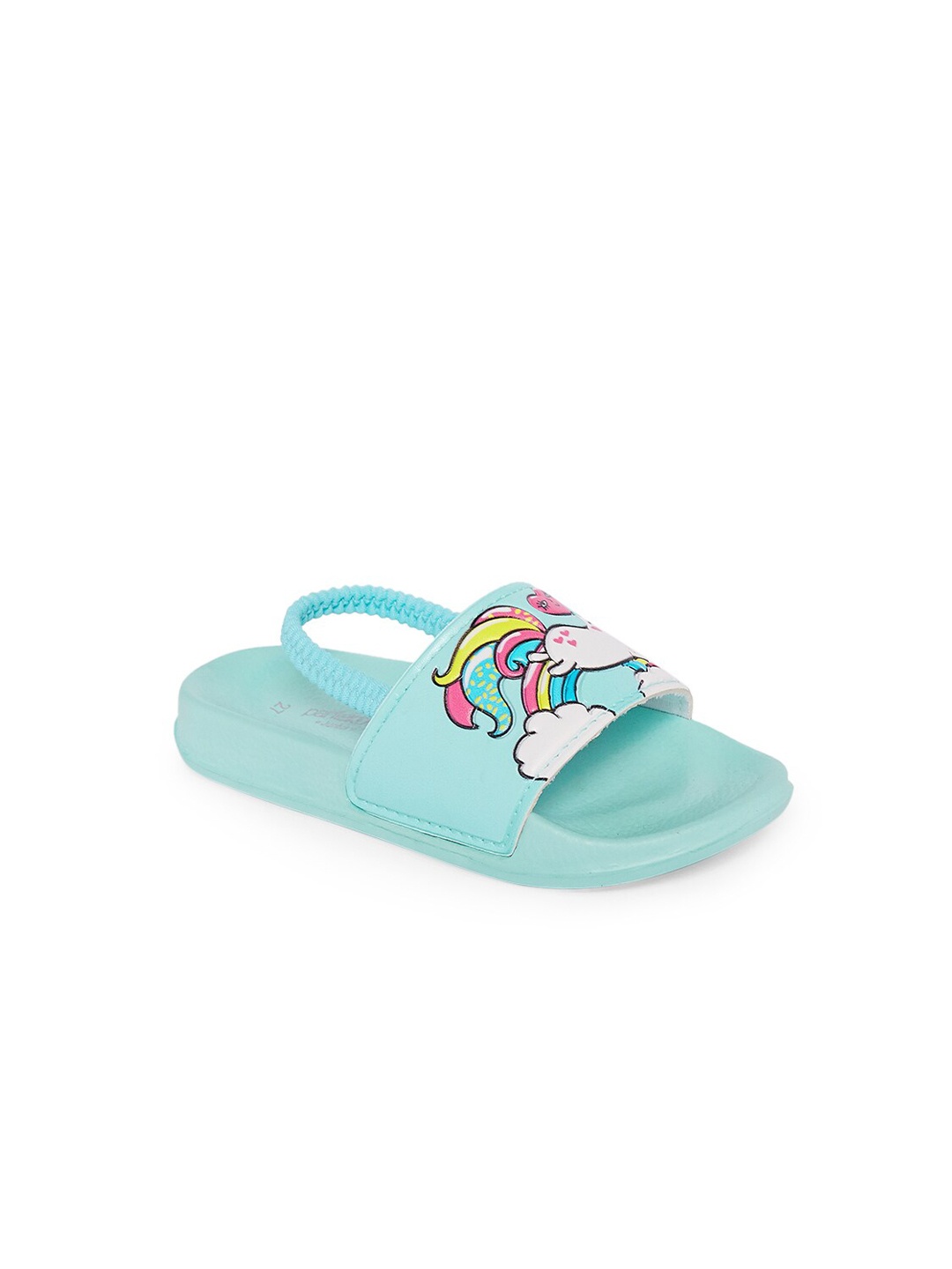 

Pantaloons Junior Girls Turquoise Blue & White Unicorn Printed Sliders