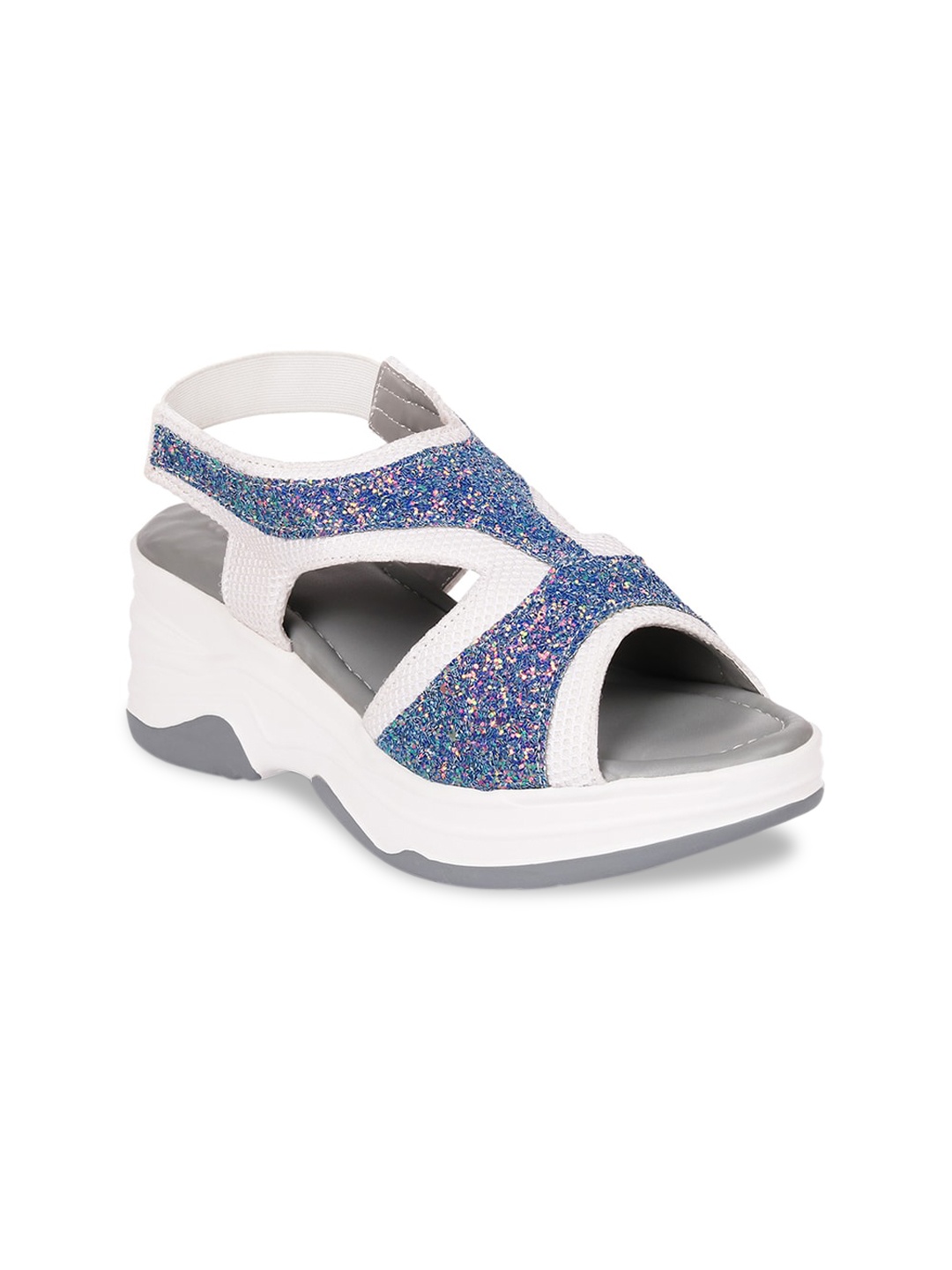 

Longwalk Grey & White Wedge Peep Toes