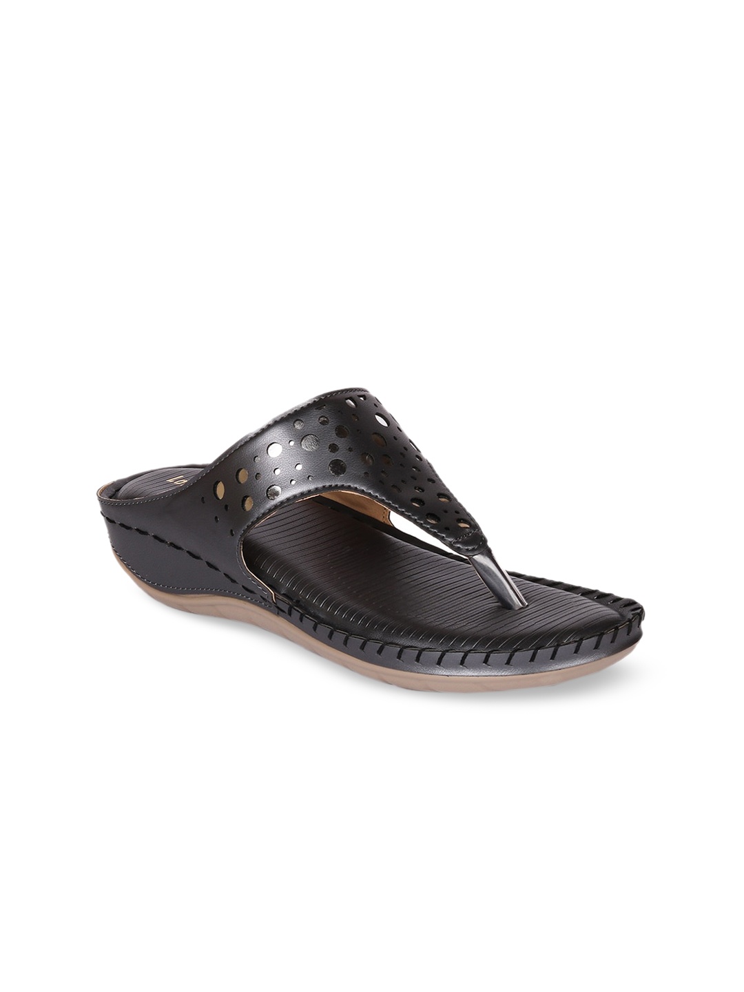 

Longwalk Grey Wedge Sandals with Laser Cuts