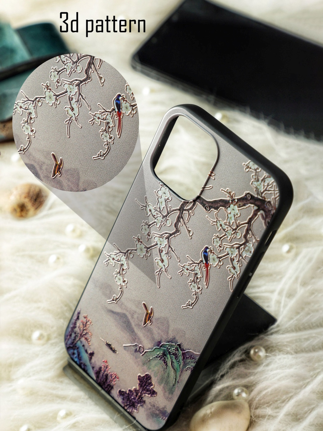 

DOOBNOOB Purple & White Spring & Summer 3D Patterned Samsung Galaxy S20 Back Case