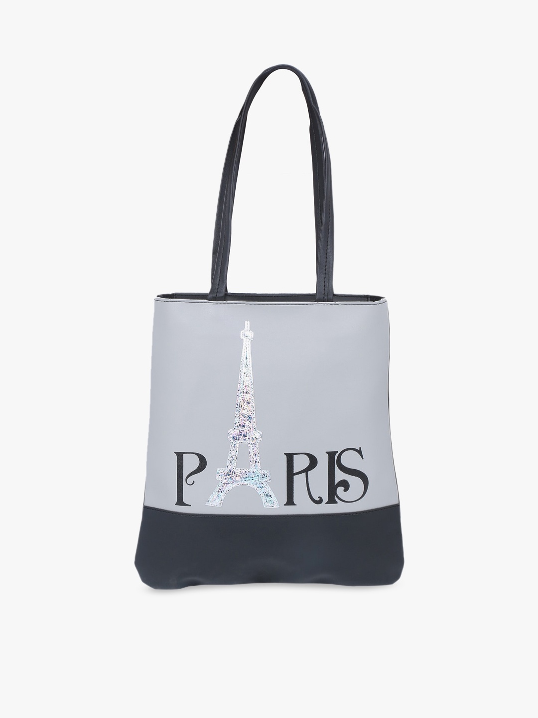 

POKORY Grey Suede Structured Shoulder Bag
