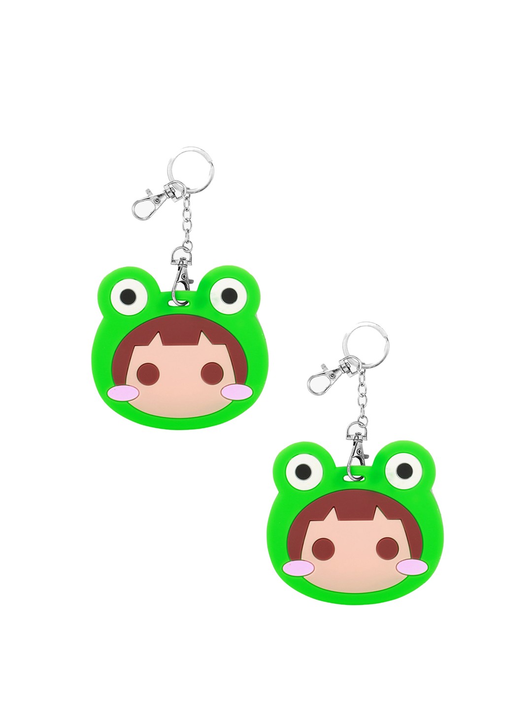 

POKORY Kids Set Of 2 Green & Maroon Printed Stainless Steel Key Chains