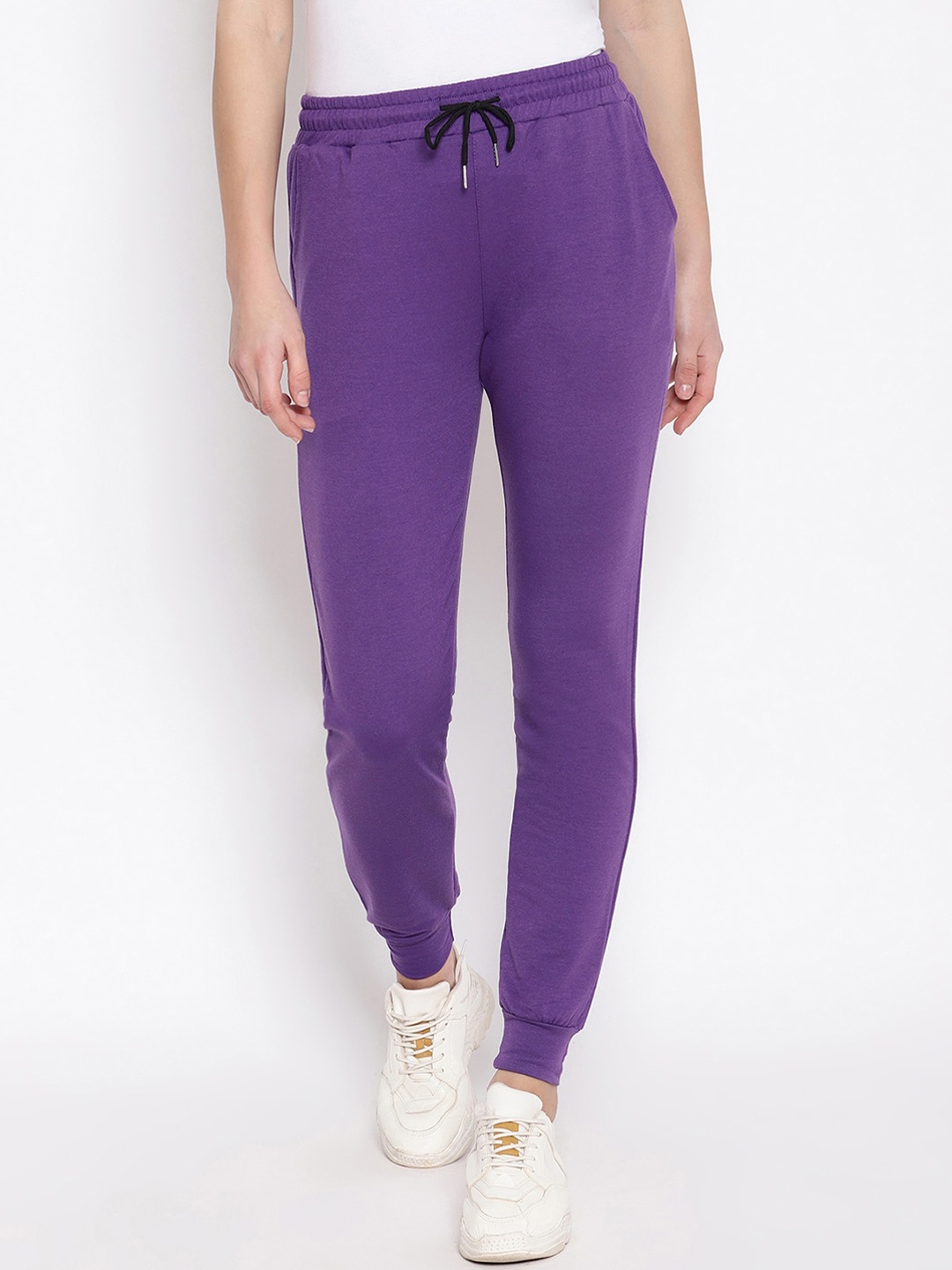 

iki chic Women Purple Solid Straight Fit Joggers