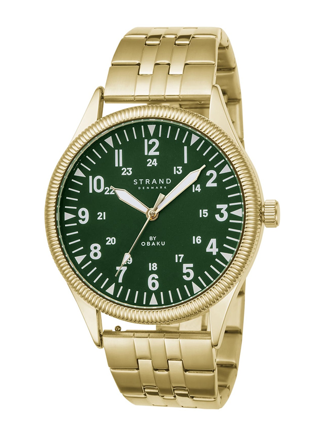 

STRAND BY OBAKU Men Green Brass Bracelet Style Straps Analogue Watch S724GXGESG