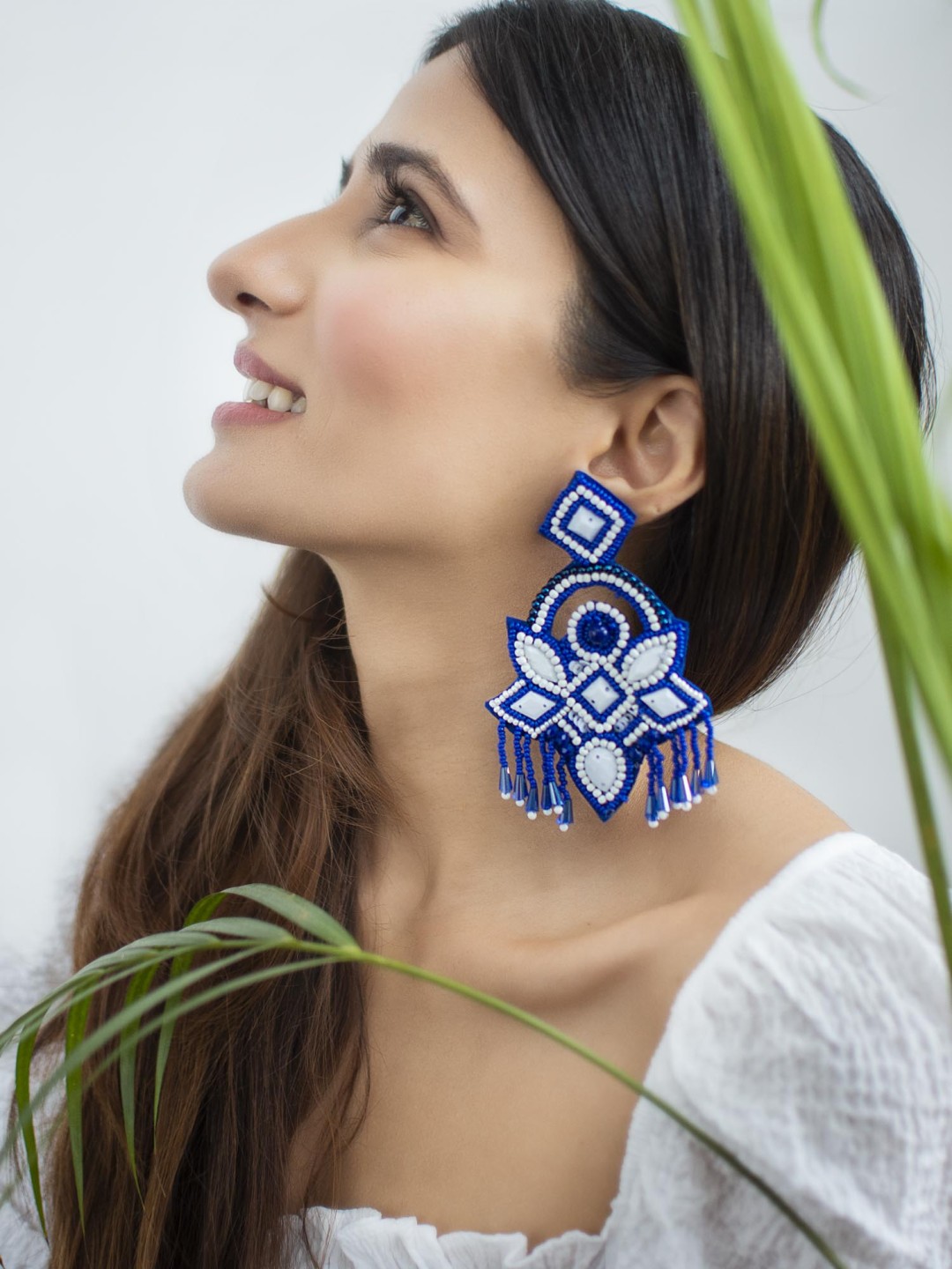 

Fida Blue Contemporary Drop Earrings