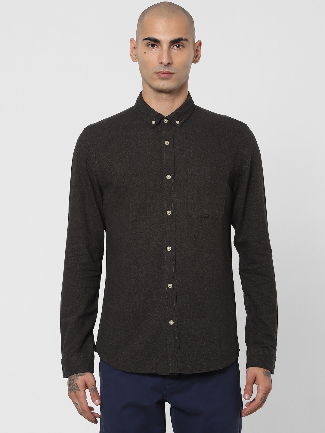 

Jack & Jones Men Black Slim Fit Opaque Casual Shirt