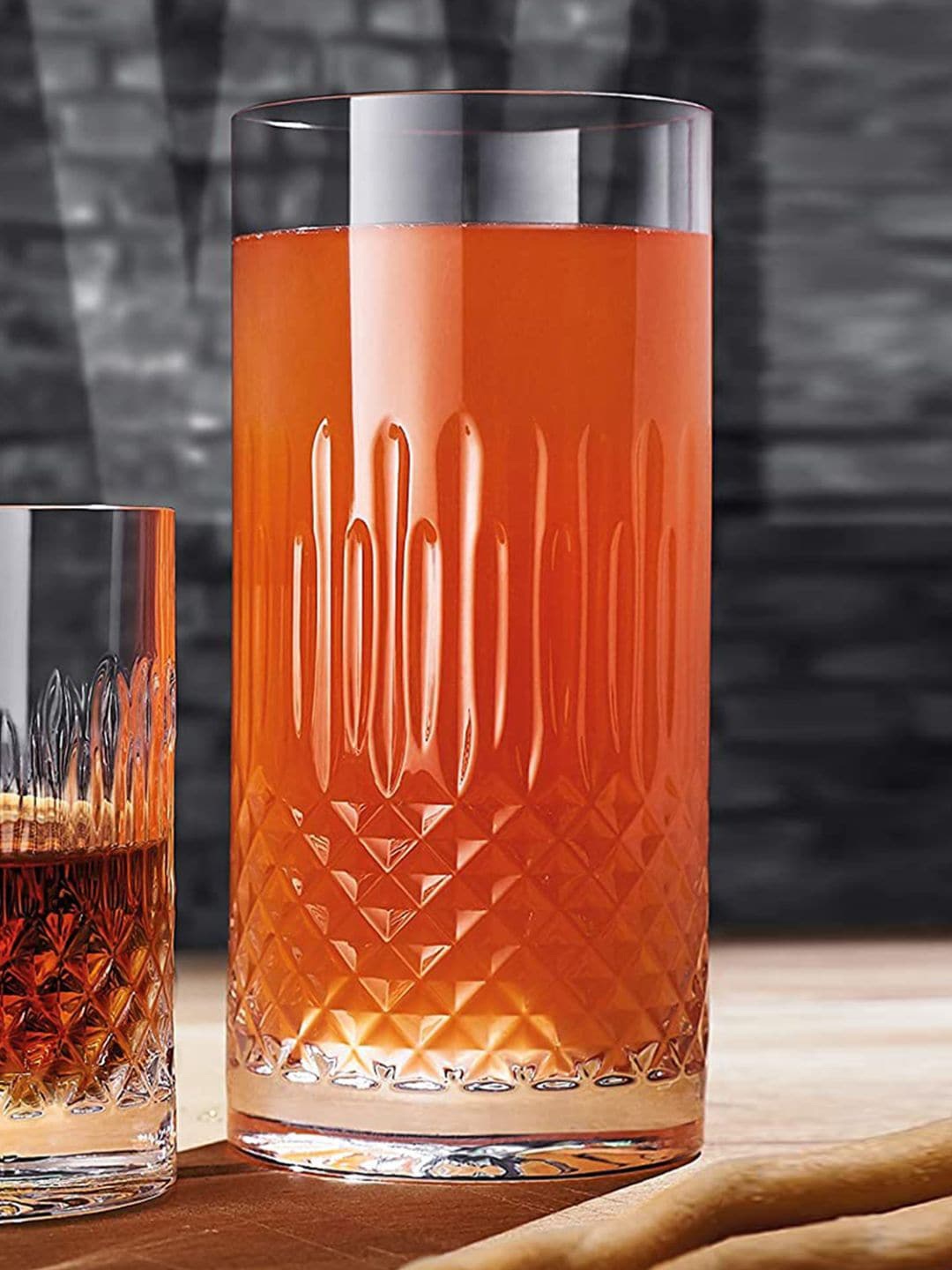 

Luigi Bormioli Set Of 4 Transparent Diamante Glasses