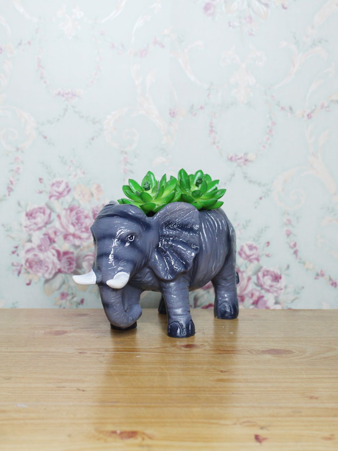 

Wonderland Grey & Green Elephant-Shaped Planter