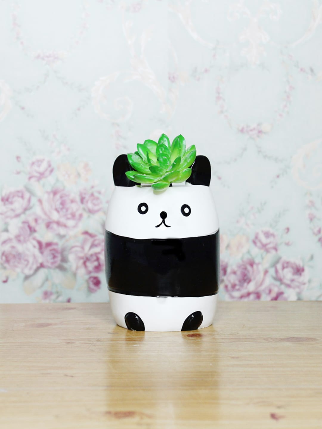 

Wonderland Black & White Panda-Shaped Planter