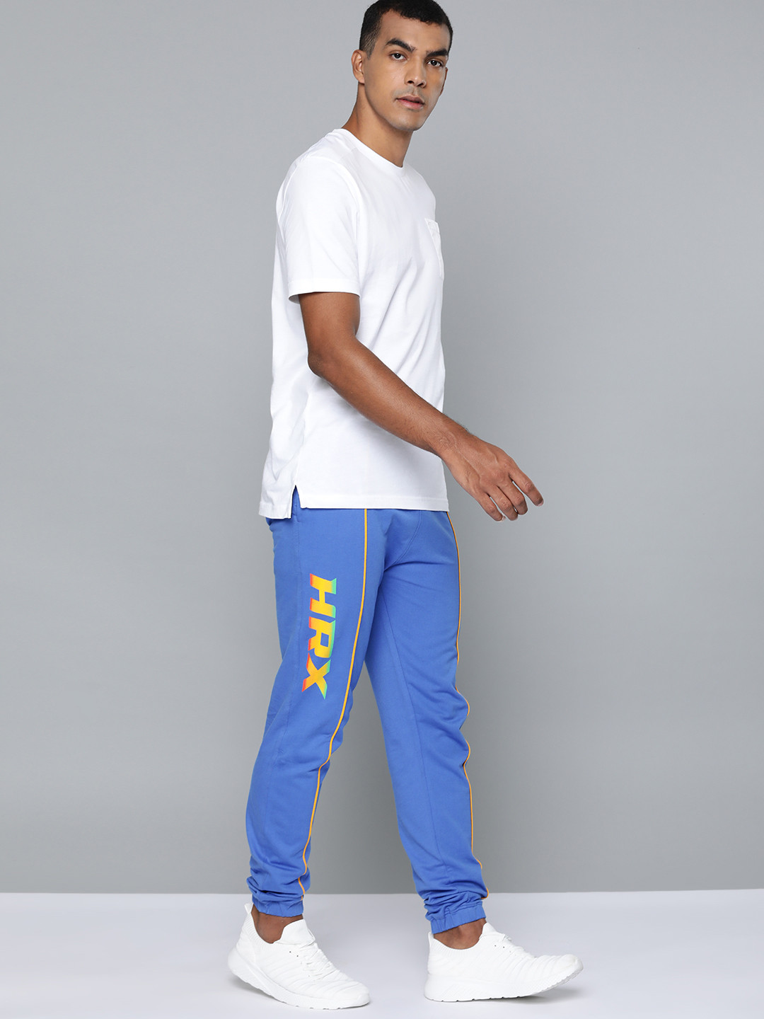 

HRX By Hrithik Roshan Lifestyle Men Strong Blue Bio-Wash Brand Carrier Track Pant