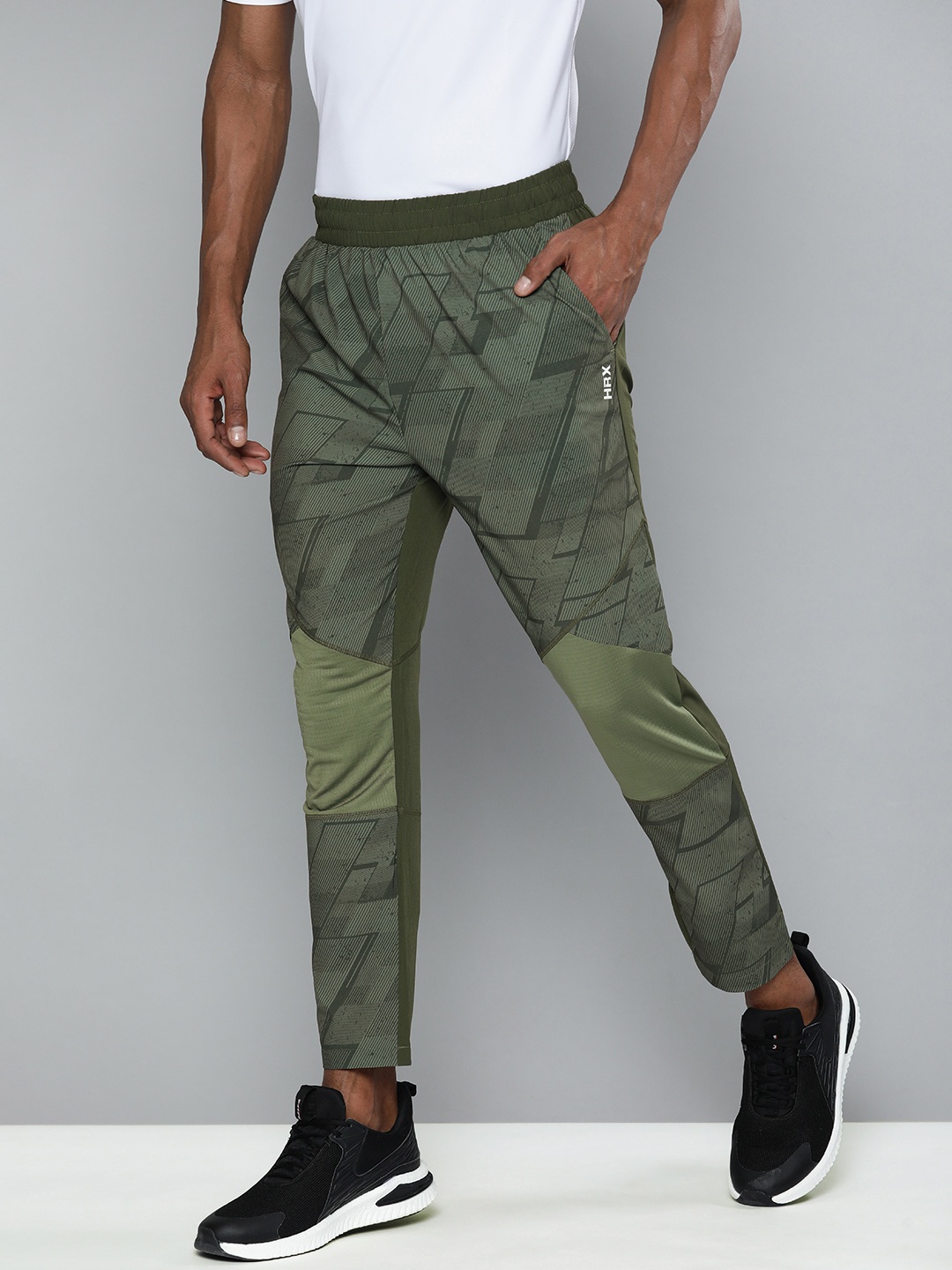 

HRX By Hrithik Roshan Training Men Kombu Green Rapid-Dry Brand Carrier Track Pants