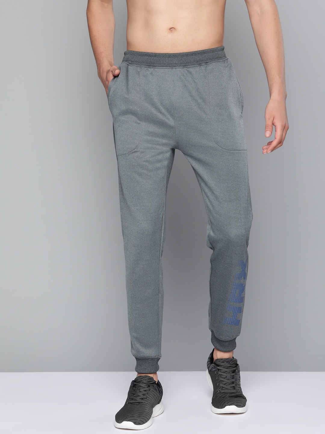 

HRX by Hrithik Roshan Men Grey Brand Logo Print Running Joggers