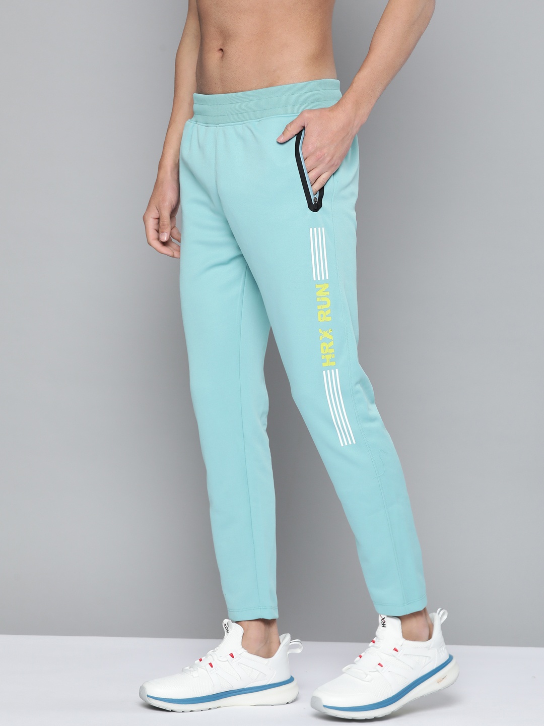 

HRX By Hrithik Roshan Running Men Delphinium Blue Rapid-Dry Typography Track Pant