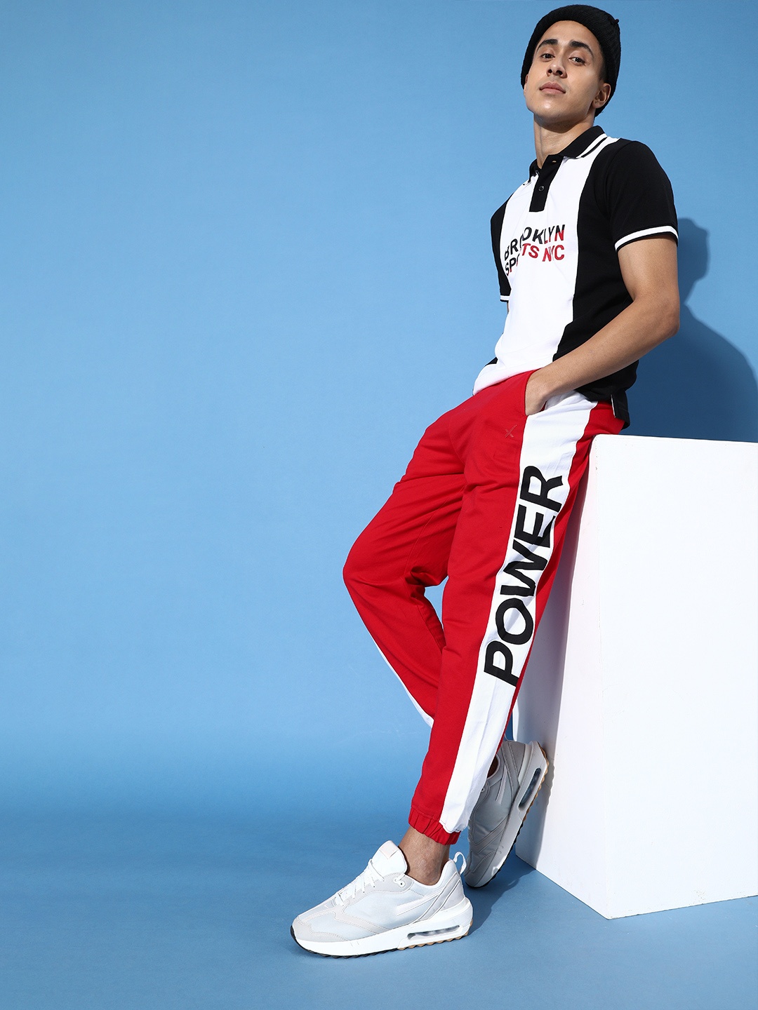 

HRX by Hrithik Roshan Men Bright Red Typography Updated Joggers