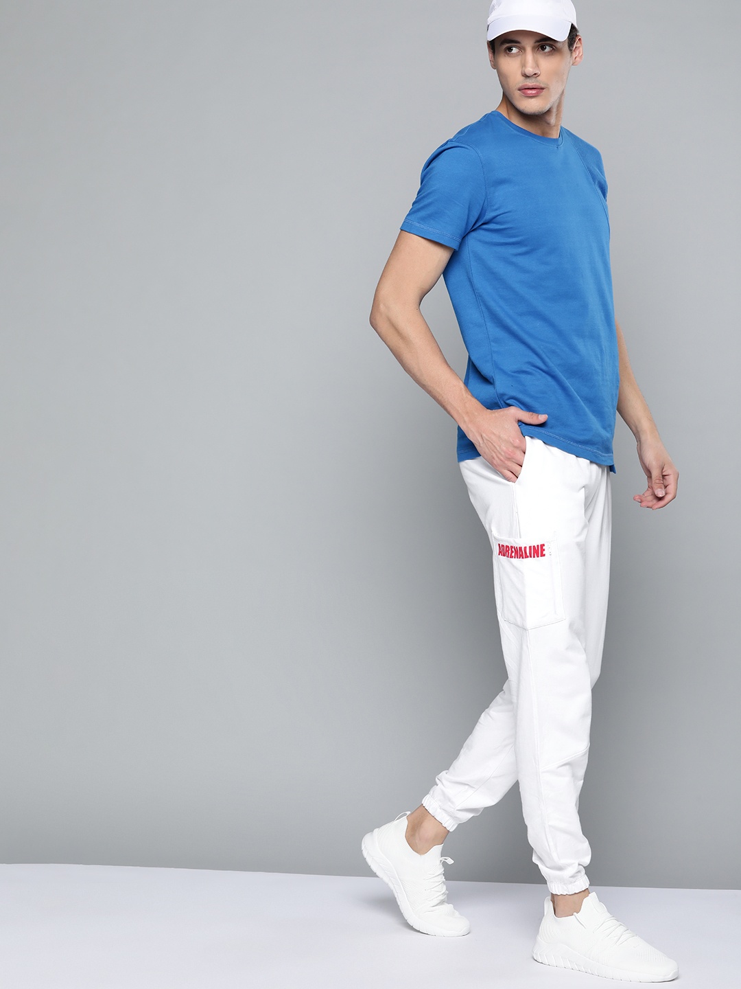 

HRX By Hrithik Roshan Lifestyle Men Optic White Bio-Wash Typography Pure Cotton Joggers