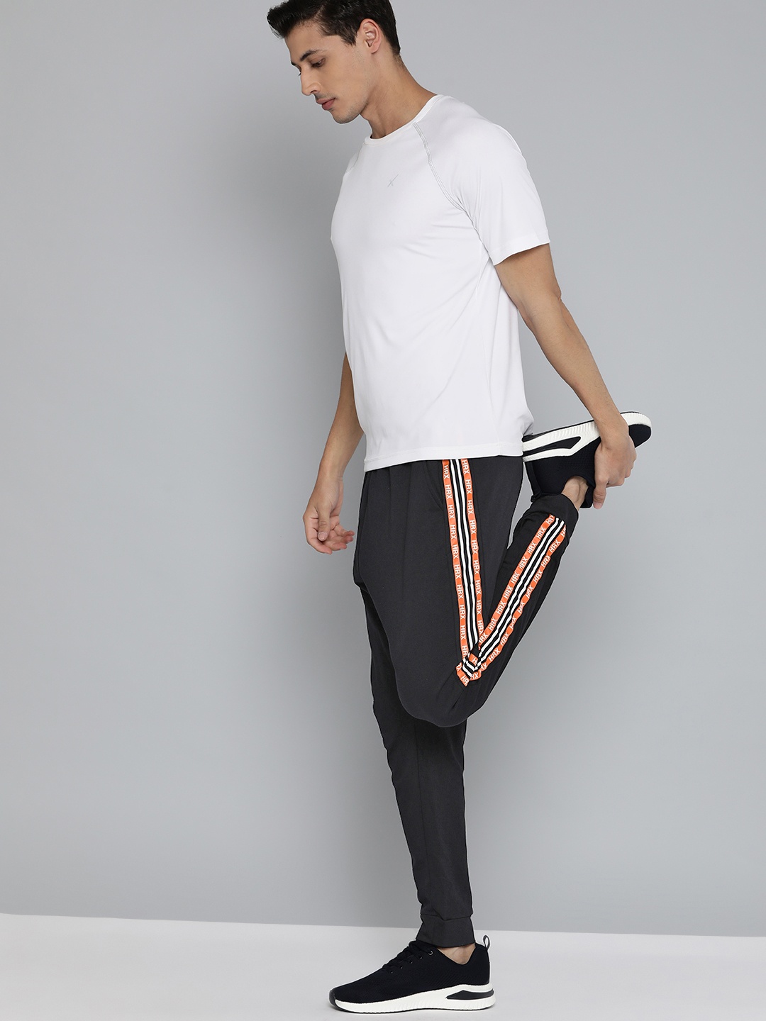 

HRX By Hrithik Roshan Training Men Jet Black Rapid-Dry Typography Track Pants