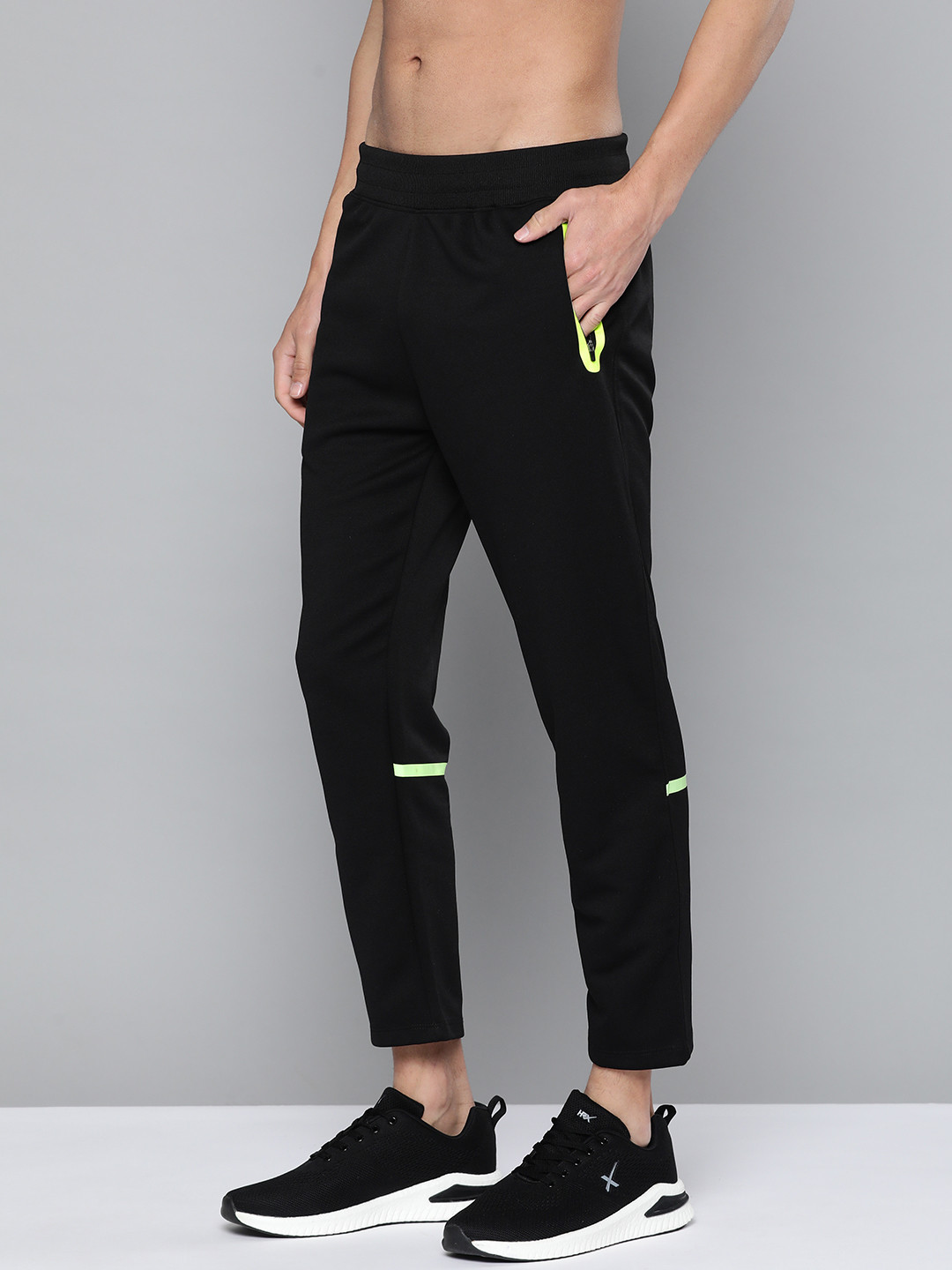 

HRX By Hrithik Roshan Running Men Jet Black Rapid-Dry Typography Track Pant