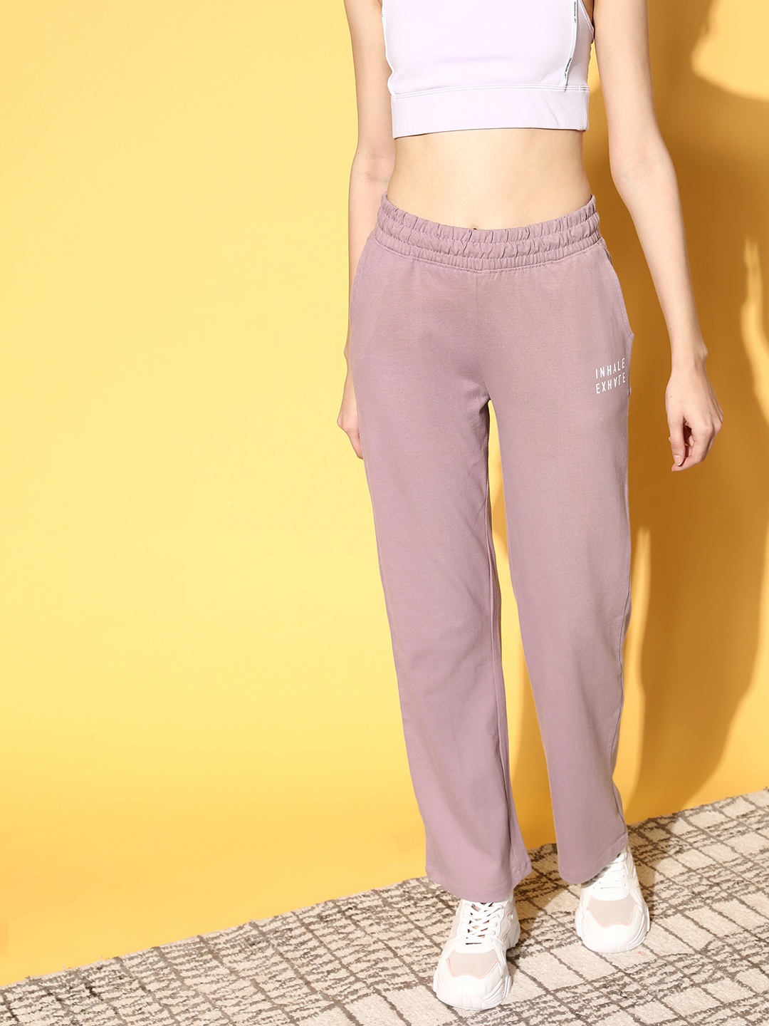 

HRX By Hrithik Roshan Yoga Women Elder Berry Rapid-Dry Solid Sustainable Track Pants, Lavender