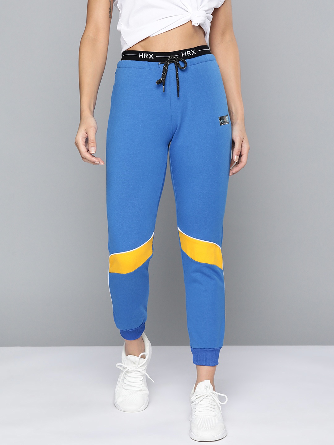

HRX By Hrithik Roshan Lifestyle Women Strong Blue Bio-Wash Striped Joggers