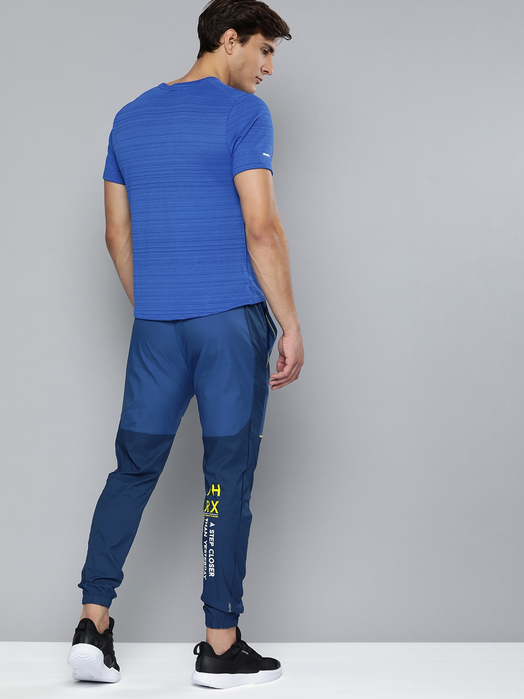 

HRX By Hrithik Roshan Training Men mazarine blue Rapid-Dry colourblock Track Pants