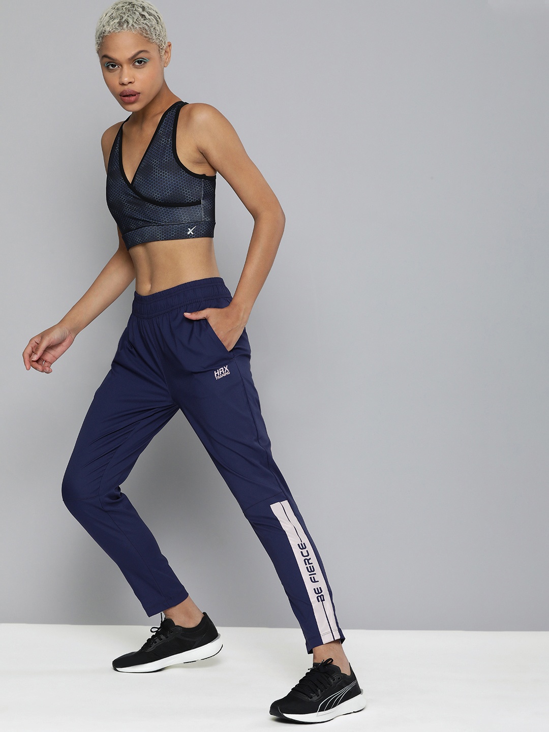 

HRX By Hrithik Roshan Women Blue Rapid-Dry Training Track Pants