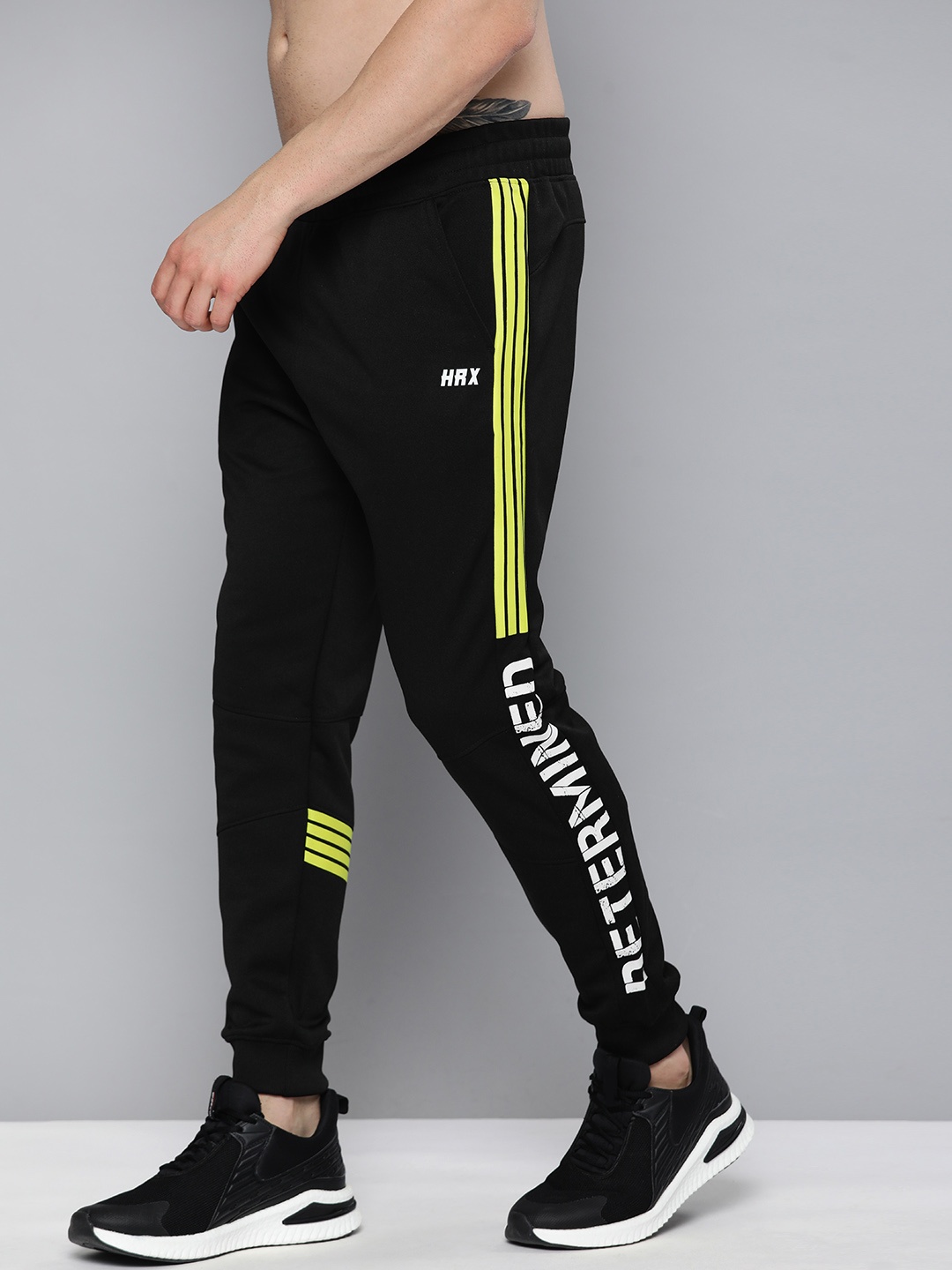 

HRX By Hrithik Roshan Training Men Jet Black Rapid-Dry Typography Track Pants