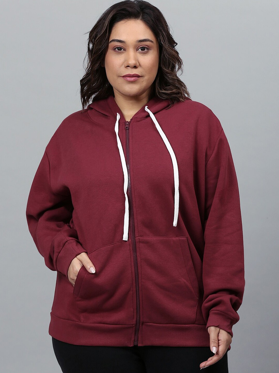 

Instafab Plus Women Maroon Sweatshirt