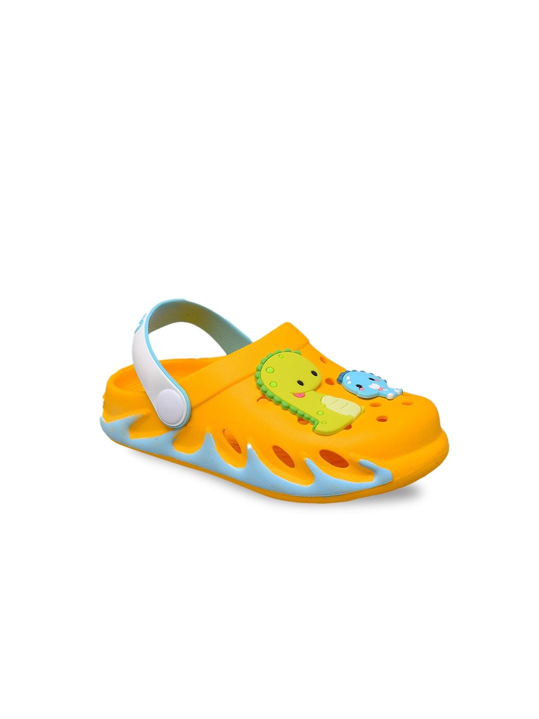 

Yellow Bee Boys Orange & Turquoise Blue Clogs Sandals