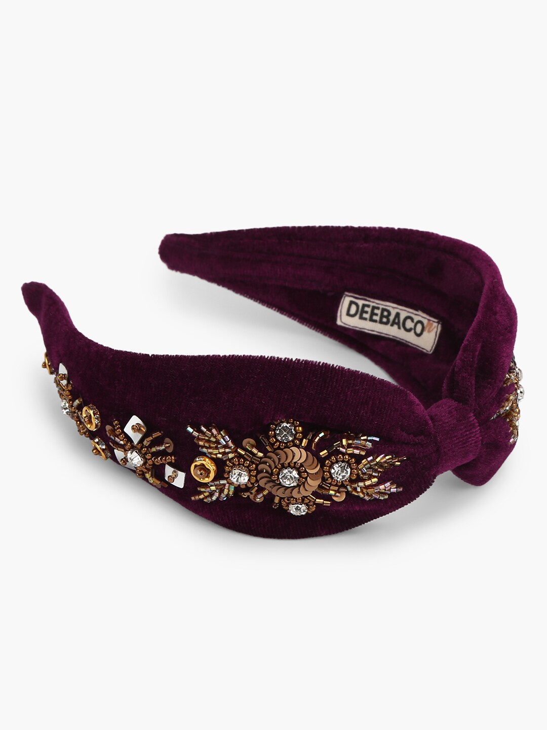 

DEEBACO Women Violet Royal Embellished Fabric Headband