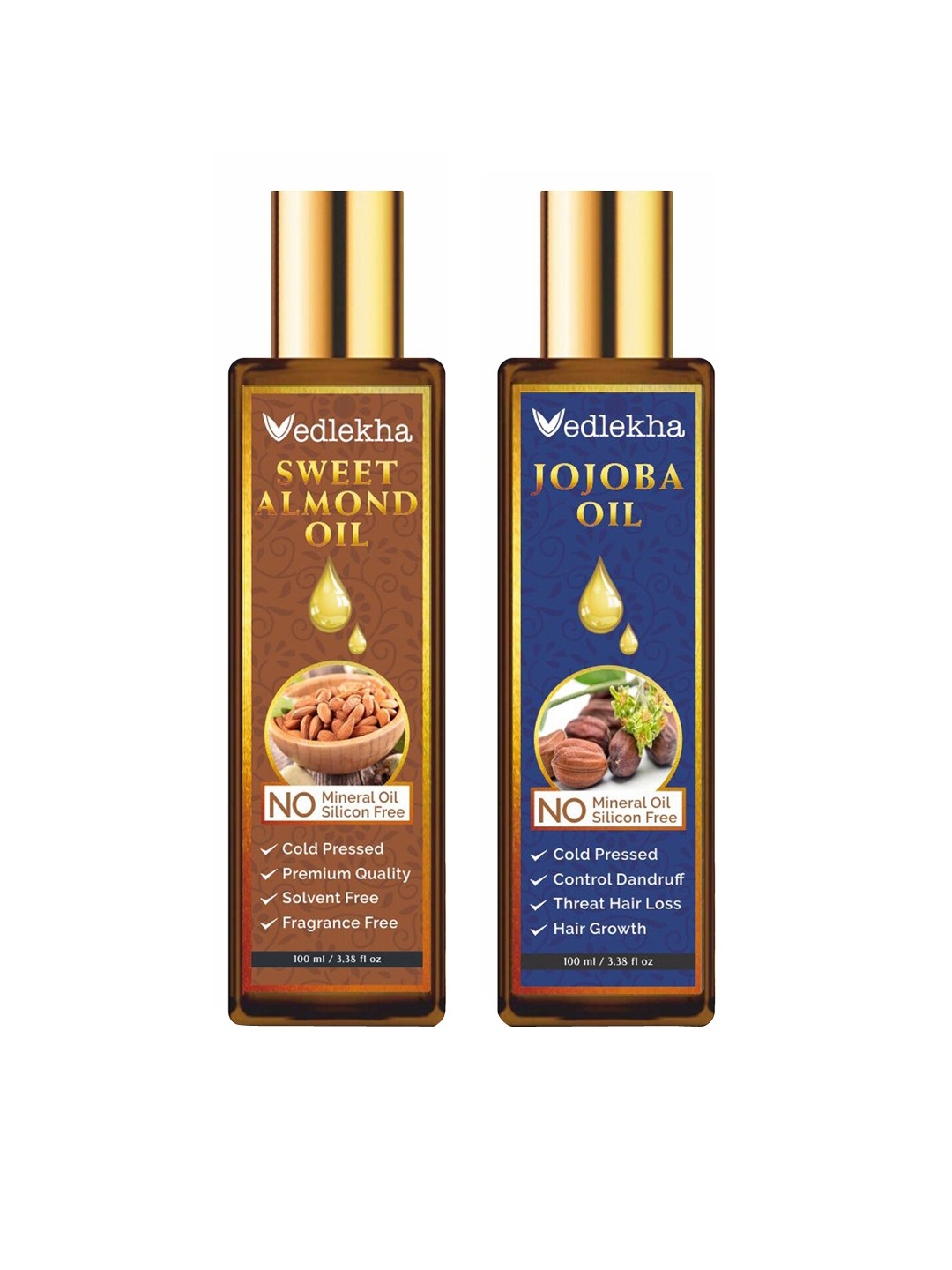 

Vedlekha Brown Set of 2 Almond & Jojoba Oil