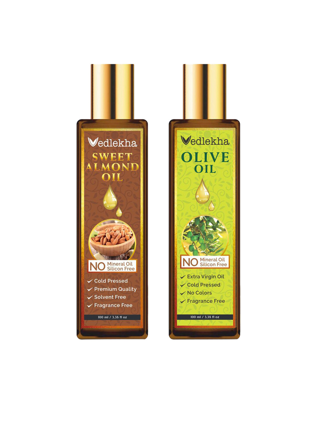 

Vedlekha Set of 2 Almond & Olive Oil, Brown