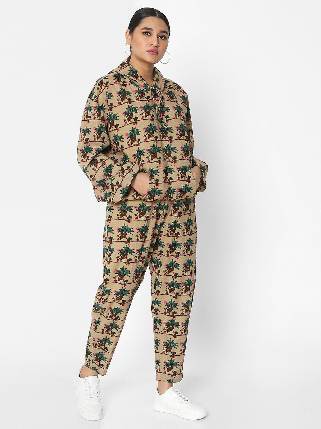 

Masaba Women Tan Birds of Paradise Printed Tracksuit